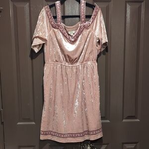 Lucky Brand Velvet Dress with Purple Accents